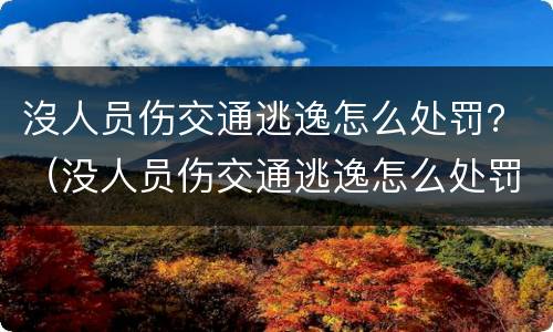 沒人员伤交通逃逸怎么处罚？（没人员伤交通逃逸怎么处罚的）