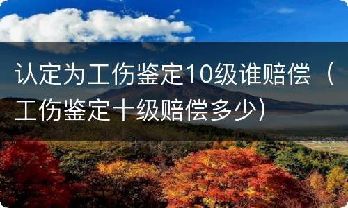 认定为工伤鉴定10级谁赔偿（工伤鉴定十级赔偿多少）