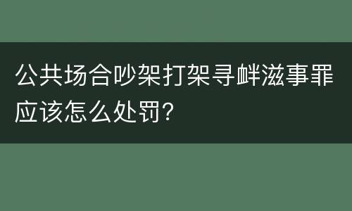 公共场合吵架打架寻衅滋事罪应该怎么处罚？