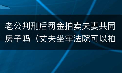 老公判刑后罚金拍卖夫妻共同房子吗（丈夫坐牢法院可以拍卖夫妻共同财产吗?）