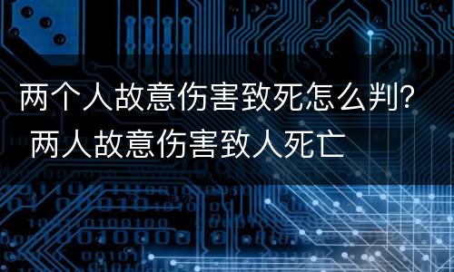 两个人故意伤害致死怎么判？ 两人故意伤害致人死亡