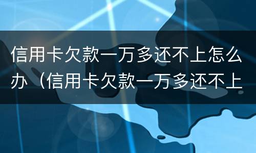 信用卡欠款一万多还不上怎么办（信用卡欠款一万多还不上怎么办呢）