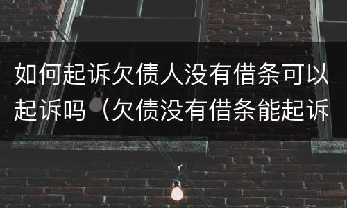 如何起诉欠债人没有借条可以起诉吗（欠债没有借条能起诉吗）