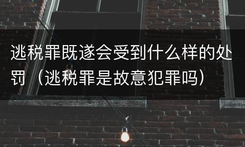 逃税罪既遂会受到什么样的处罚（逃税罪是故意犯罪吗）