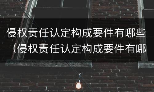 侵权责任认定构成要件有哪些（侵权责任认定构成要件有哪些内容）
