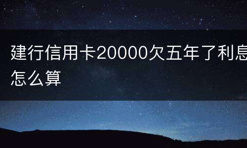 建行信用卡20000欠五年了利息怎么算