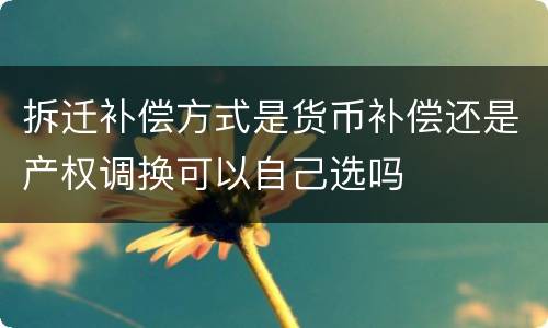 拆迁补偿方式是货币补偿还是产权调换可以自己选吗