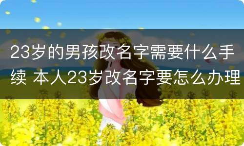23岁的男孩改名字需要什么手续 本人23岁改名字要怎么办理