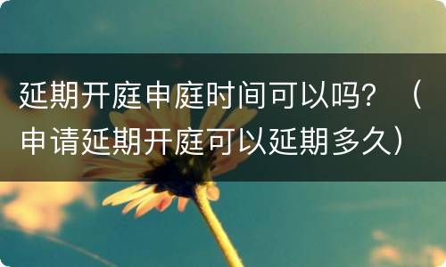 延期开庭申庭时间可以吗？（申请延期开庭可以延期多久）