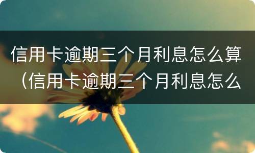 信用卡逾期三个月利息怎么算（信用卡逾期三个月利息怎么算出来的）