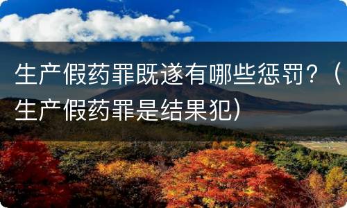 生产假药罪既遂有哪些惩罚?（生产假药罪是结果犯）