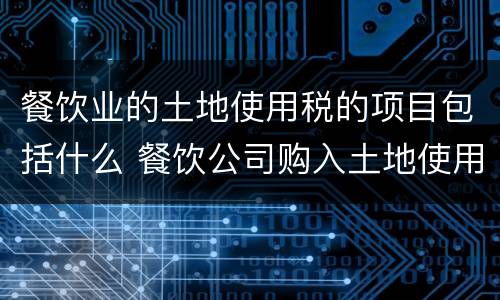 餐饮业的土地使用税的项目包括什么 餐饮公司购入土地使用权缴纳的土地增值税计入什么科目