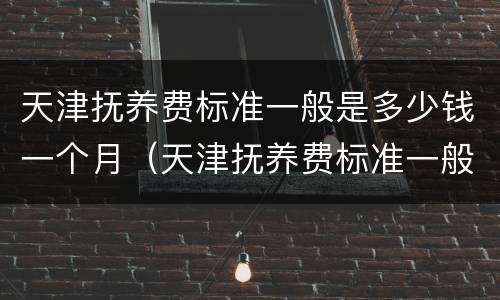 天津抚养费标准一般是多少钱一个月（天津抚养费标准一般是多少钱一个月呢）