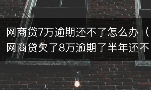 网商贷7万逾期还不了怎么办（网商贷欠了8万逾期了半年还不上怎么办）