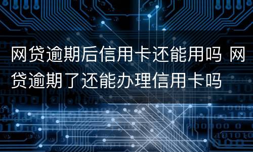 网贷逾期后信用卡还能用吗 网贷逾期了还能办理信用卡吗
