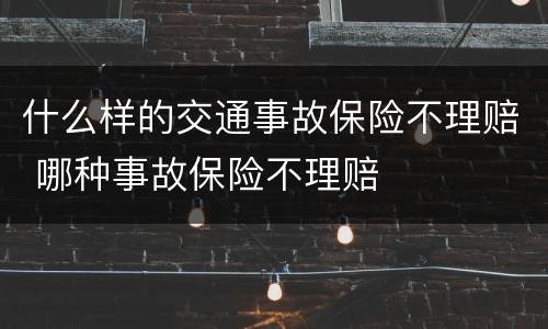 什么样的交通事故保险不理赔 哪种事故保险不理赔