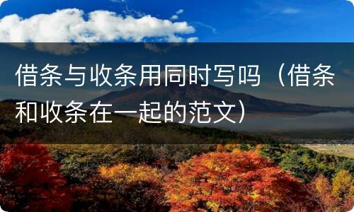 借条与收条用同时写吗（借条和收条在一起的范文）