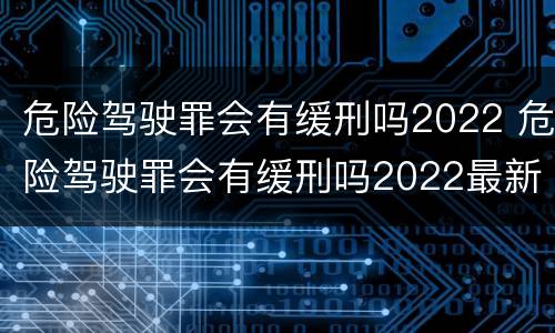 危险驾驶罪会有缓刑吗2022 危险驾驶罪会有缓刑吗2022最新