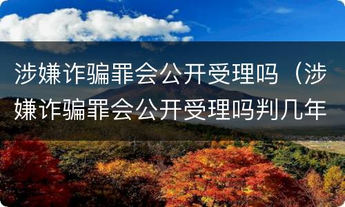 涉嫌诈骗罪会公开受理吗（涉嫌诈骗罪会公开受理吗判几年）