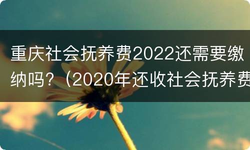 重庆社会抚养费2022还需要缴纳吗?（2020年还收社会抚养费吗）