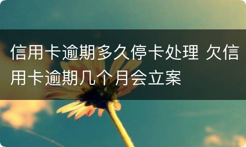 信用卡逾期多久停卡处理 欠信用卡逾期几个月会立案