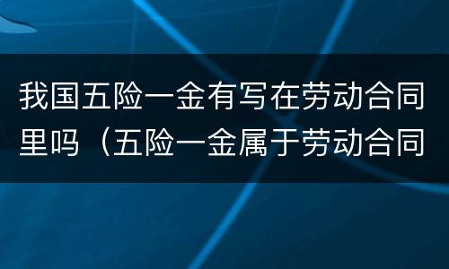 我国五险一金有写在劳动合同里吗（五险一金属于劳动合同必备条款吗）