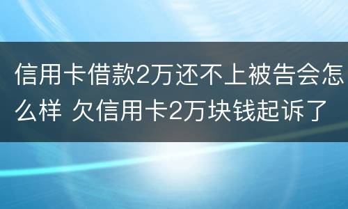 信用卡借款2万还不上被告会怎么样 欠信用卡2万块钱起诉了会怎么样