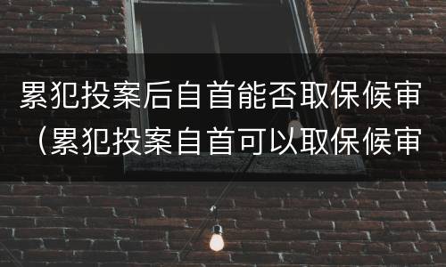 累犯投案后自首能否取保候审（累犯投案自首可以取保候审吗）