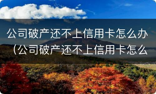 公司破产还不上信用卡怎么办（公司破产还不上信用卡怎么办呢）