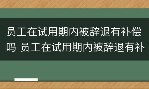 员工在试用期内被辞退有补偿吗 员工在试用期内被辞退有补偿吗?