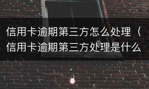 信用卡逾期第三方怎么处理（信用卡逾期第三方处理是什么意思）