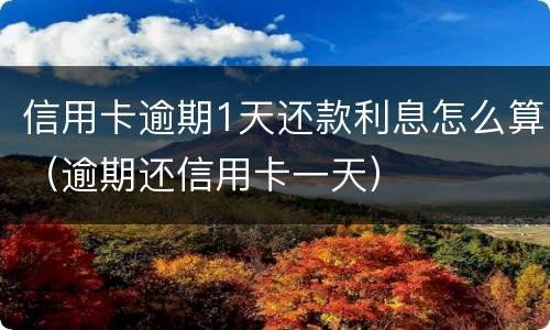 信用卡逾期1天还款利息怎么算（逾期还信用卡一天）