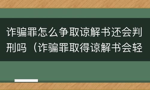 诈骗罪怎么争取谅解书还会判刑吗（诈骗罪取得谅解书会轻判吗）