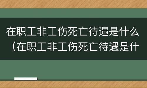 在职工非工伤死亡待遇是什么（在职工非工伤死亡待遇是什么意思）