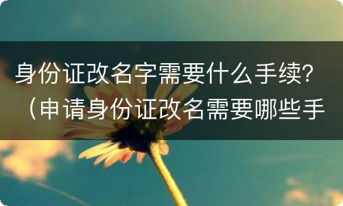 身份证改名字需要什么手续？（申请身份证改名需要哪些手续）