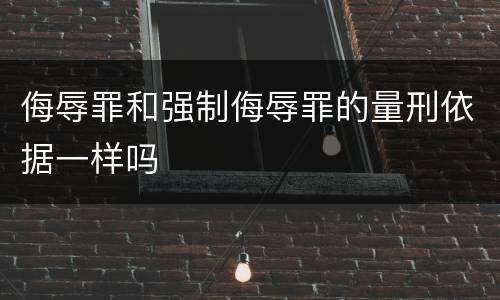 侮辱罪和强制侮辱罪的量刑依据一样吗