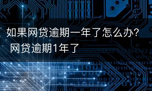 如果网贷逾期一年了怎么办？ 网贷逾期1年了