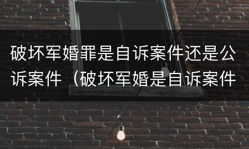 破坏军婚罪是自诉案件还是公诉案件（破坏军婚是自诉案件吗）