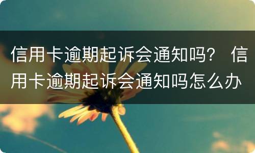 信用卡逾期起诉会通知吗？ 信用卡逾期起诉会通知吗怎么办