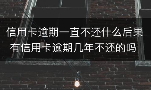 信用卡逾期一直不还什么后果 有信用卡逾期几年不还的吗