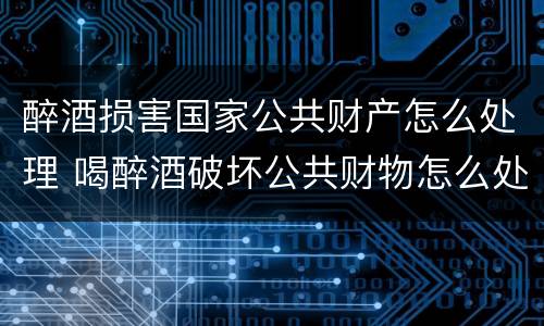 醉酒损害国家公共财产怎么处理 喝醉酒破坏公共财物怎么处理