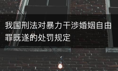 我国刑法对暴力干涉婚姻自由罪既遂的处罚规定