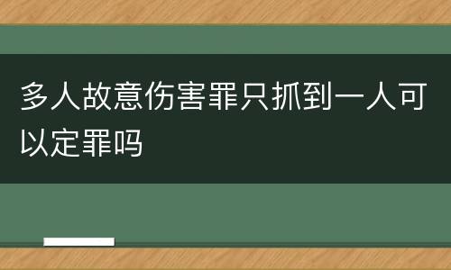 多人故意伤害罪只抓到一人可以定罪吗