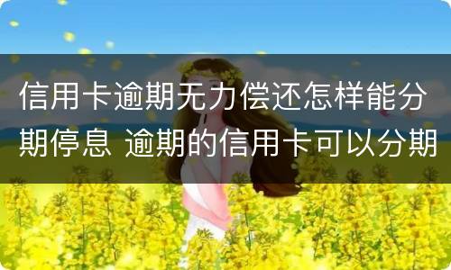 信用卡逾期无力偿还怎样能分期停息 逾期的信用卡可以分期还款吗