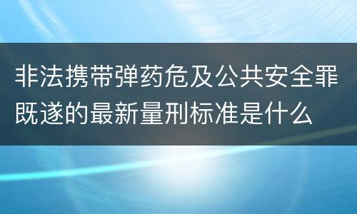 非法携带弹药危及公共安全罪既遂的最新量刑标准是什么