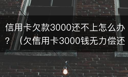 信用卡欠款3000还不上怎么办？（欠信用卡3000钱无力偿还怎么办）
