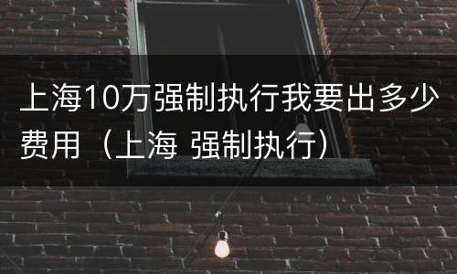 上海10万强制执行我要出多少费用（上海 强制执行）