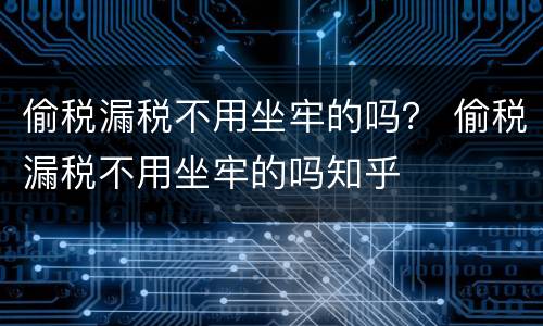 偷税漏税不用坐牢的吗？ 偷税漏税不用坐牢的吗知乎