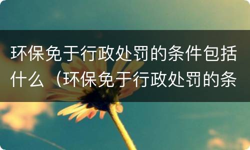环保免于行政处罚的条件包括什么（环保免于行政处罚的条件包括什么和什么）