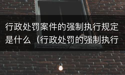 行政处罚案件的强制执行规定是什么（行政处罚的强制执行有哪些）